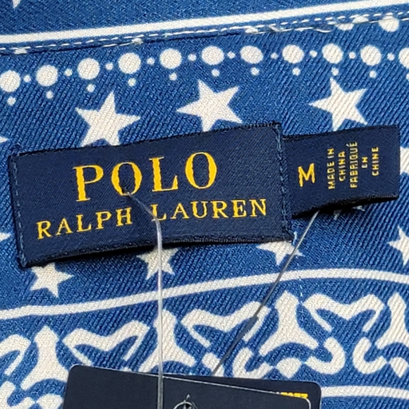 Polo Ralph Lauren Paisley print oversized shirt blue color size M - Picture 12 of 15
